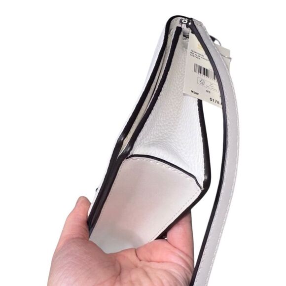 |NWT| MICHAEL KORS Optic White Jet Set Flap Crossbody Leather Bag - Picture 4 of 10